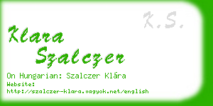 klara szalczer business card